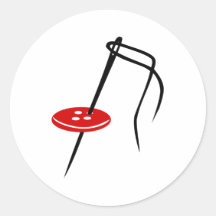 Needle - button round sticker