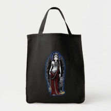 "Nefertari" Egyptian Angel Bastet Art Canvas Tote Canvas Bag