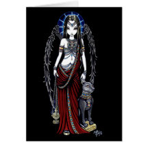 Nefertari Egyptian Angel Bastet Card