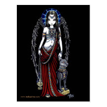 Nefertari Egyptian Bastet Goddess Angel Postcard