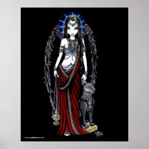 Nefertari Egyptian Bastet Goddess Angel Poster