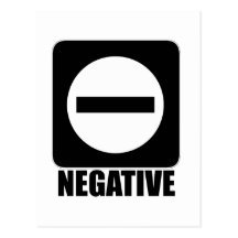 Negative 1 Black Post Card
