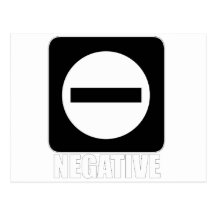 Negative 1 White Post Cards