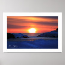 Neige et glace sur le lac Supérieur Affiche