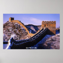 Neige sur la Grande Muraille de la Chine affiches