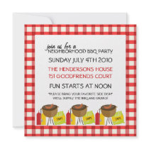 Neighbourhood BBQ Party Invitation