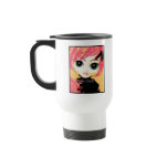 Neko Girl, Candy, pretty White Travel Mug Thermos