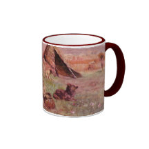 Neolithic Homestead Antique Print Coffee Mugs