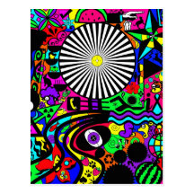 Neon Abstract Post Card