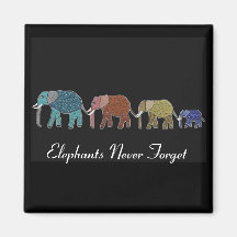 Neon African Elephant Walk Magnet
