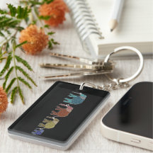 Neon African Elephants Keychain