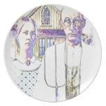 Neon American Gothic With a Twist Party Plates
