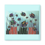 Neon Angelfish Coral Reef Magnets