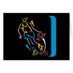 Neon Basketball Greeting Cards