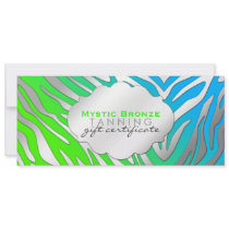 Neon Blue & Green Zebra Print Gift Certificates