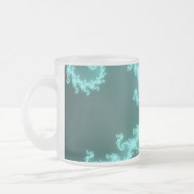 Neon Blue Hypnotic Fractal  Swirls Mugs