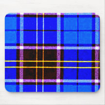 Neon Blue Plaid, Punk's Not Dead Mouse Pads