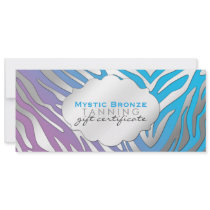 Neon Blue & Purple Zebra Print Gift Certificates