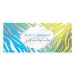 Neon Blue & Yellow Zebra Print Gift Certificates Custom Invite