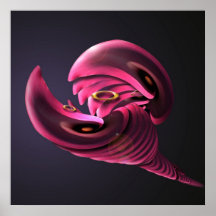 Neon Calla Yin Yang Abstract Poster