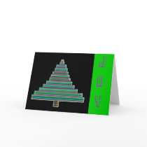 neon christmas tree greeting card