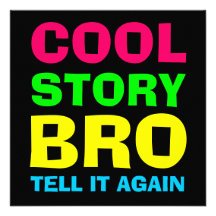 Neon Cool Story Bro Invitation