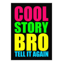 Neon Cool Story Bro Personalized Invitation