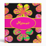 Neon Damask Flowers Binder