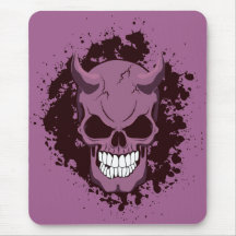 Neon Demon Skull Mouse Pads