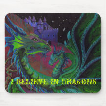 NEON DRAGON 1 I Believe in Dragons Mouse Pad