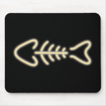 Neon Fish Bones Mouse Pads