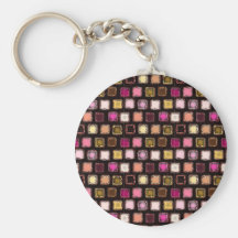 Neon Foil Squares Keychain