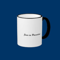 Neon glow tree and waterfall abstract, Java in ... mugs