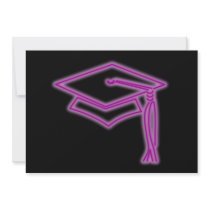Neon Grad Cap Purple Invite