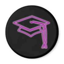 Neon Grad Cap Purple Magnet