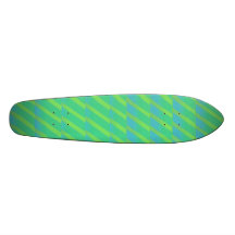 neon green and blue stripes custom skateboard