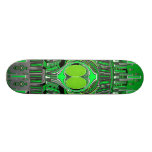 Neon green and grey superfly skateboard deck