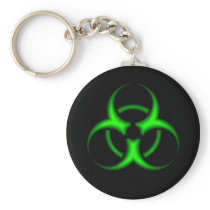 Neon Green Biohazard Keychain
