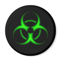 Neon Green Biohazard Symbol Magnet