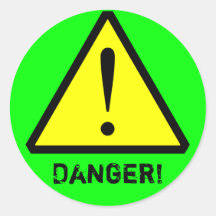 Neon Green Customizable Warning Symbol Sticker