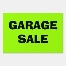 Neon Green GARAGE SALE Sign!
