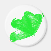 Neon Green Hearts Refrigerator Magnet
