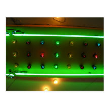 Neon Green Lights and Bulbs Postcard