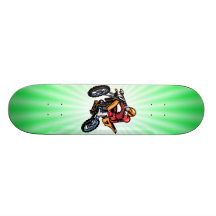 Neon Green Motocross Custom Skate Board