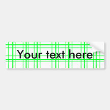 Neon green plaid on white background bumper stickers