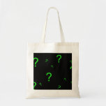 Neon Green Question Mark Tote Bags