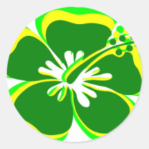 neon green,yellow,green hibiscus flowers sticker