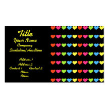 Neon Hearts Business Card Template