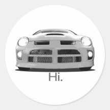 Neon "Hi." Round Stickers