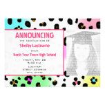 Neon Leopard Print Graduation Photo Announcement